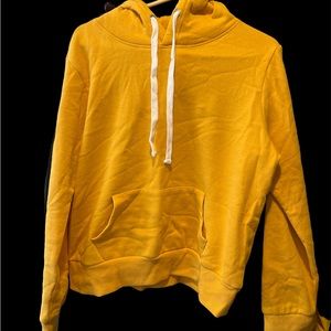 ROSIO USA Yellow Hoodie Juniors Size Large with White strings